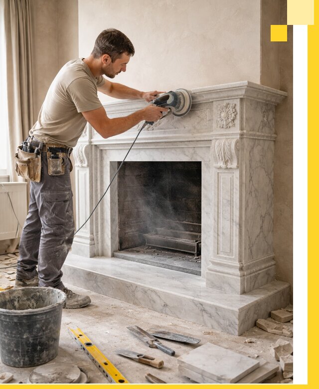 Изготовление и установка мраморных каминов в Сургуте под ключ