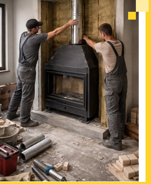 Изготовление и монтаж закрытых каминов в Сургуте под ключ