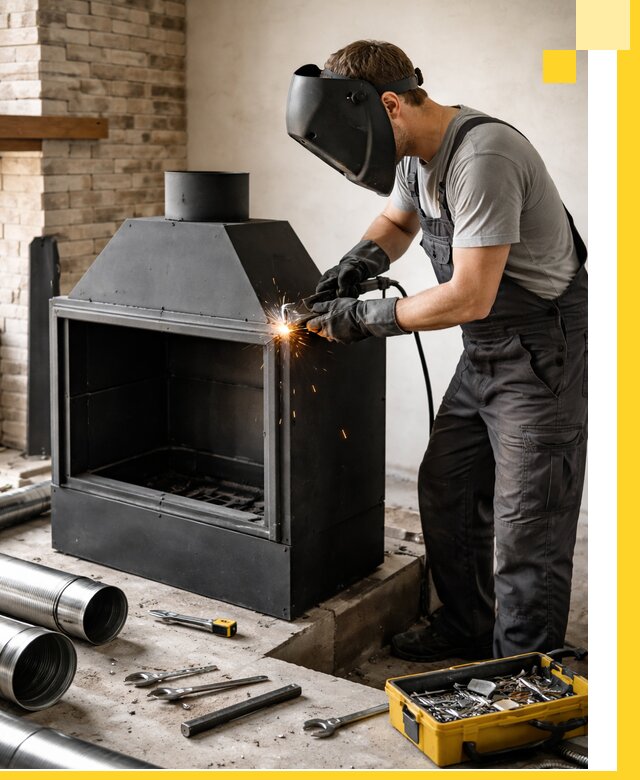 Продажа и установка металлических каминов в Сургуте под ключ