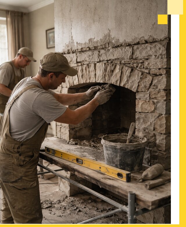 Изготовление каминов под ключ в Сургуте, монтаж и отделка