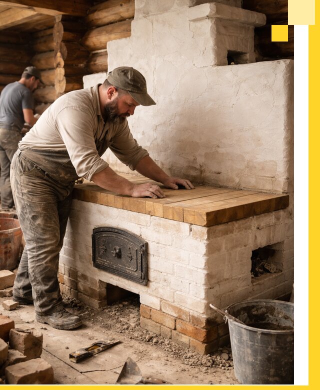 Проектирование и установка русской печи с лежанкой в Сургуте