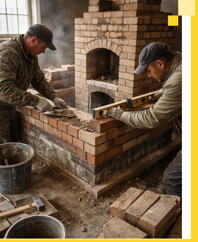 Изготовление и монтаж печей и каминов из кирпича в Сургуте