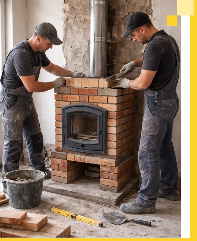 Монтаж печи камина под ключ в Сургуте с гарантией и пусконаладкой