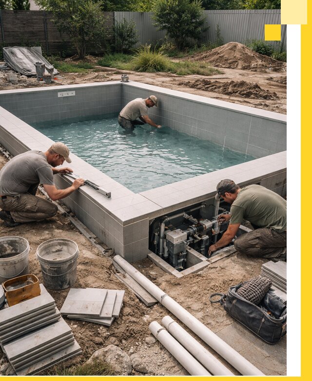 Строительство и монтаж бассейнов для дачи под ключ в Сургуте