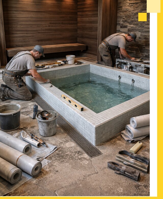 Установка и строительство бассейнов для сауны в Сургуте