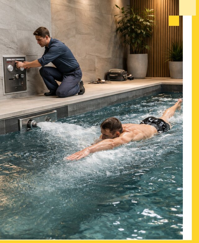 Проектирование и монтаж бассейнов с противотоком в Сургуте