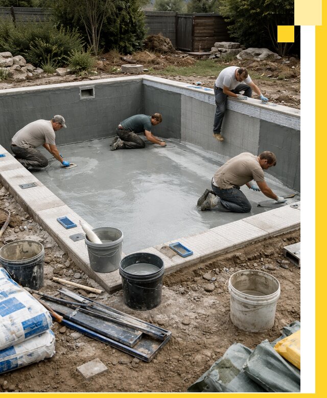 Изготовление и монтаж чаши бассейна под ключ в Сургуте