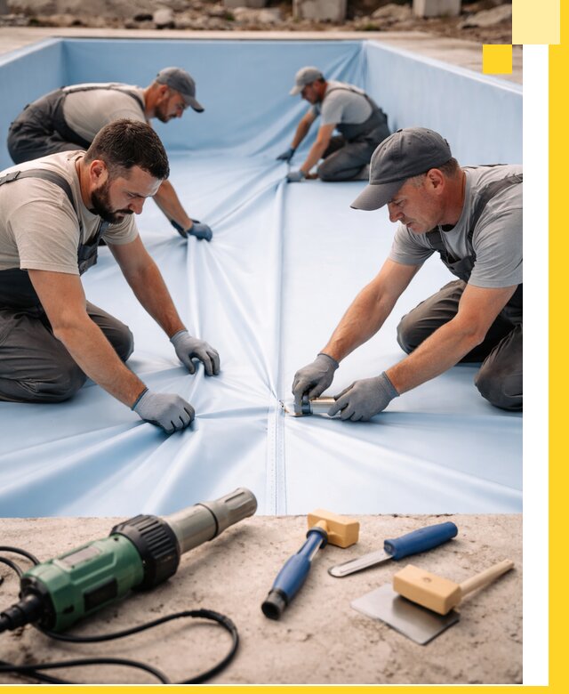 ПВХ пленка для бассейнов с монтажом и гарантией в Сургуте