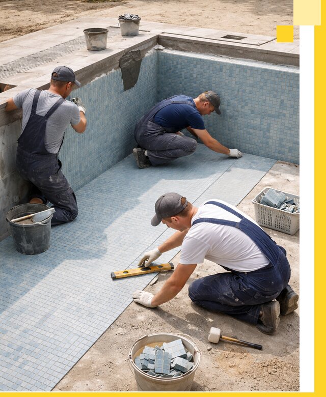 Укладка и установка плитки для бассейнов под ключ в Сургуте