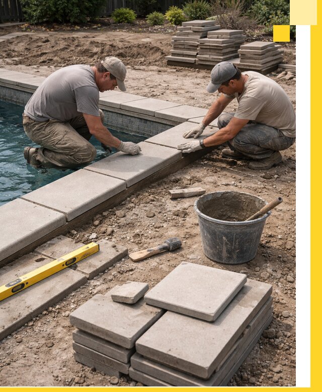 Установка и изготовление копингового камня для бассейнов в Сургуте