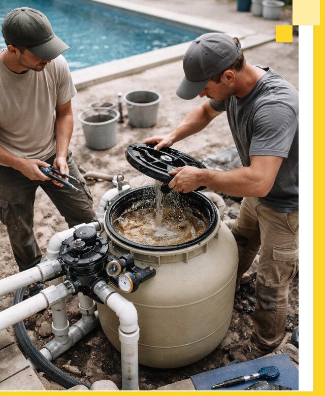 Установка и обслуживание песочных фильтров для бассейнов в Сургуте