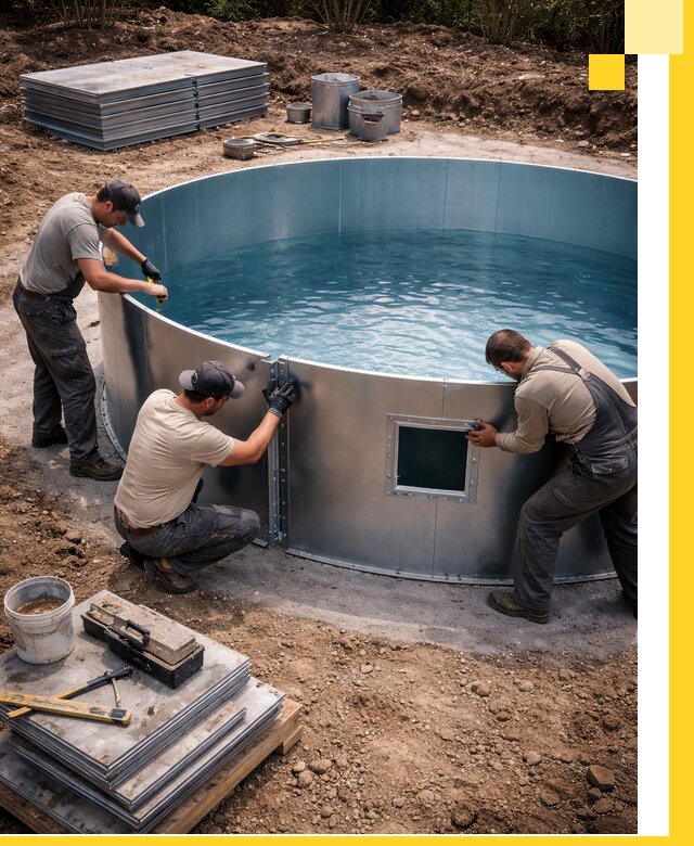 Круглые бассейны под ключ в Сургуте проектирование и монтаж