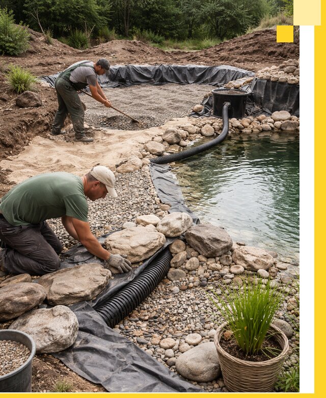 Строительство природных бассейнов и озер в Сургуте под ключ