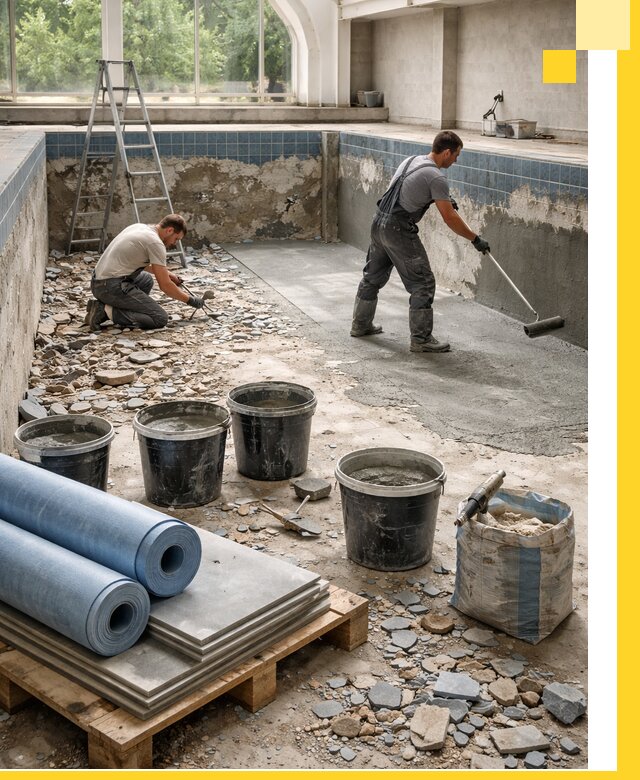 Реконструкция бассейнов в Сургуте: ремонт, гидроизоляция