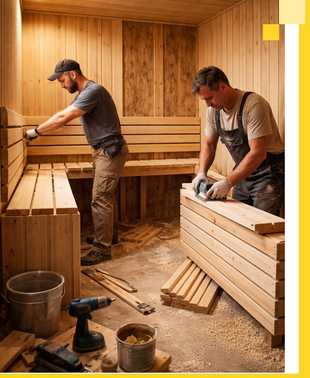 Профессиональный комплексный ремонт саун под ключ в Сургуте