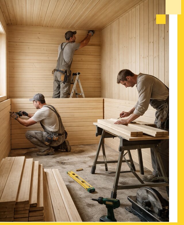 Обшивка саун в Сургуте из натуральной древесины под ключ