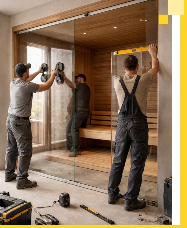 Производство и монтаж стеклянных саун под ключ в Сургуте