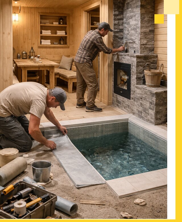 Строительство бань с комнатой отдыха под ключ в Сургуте