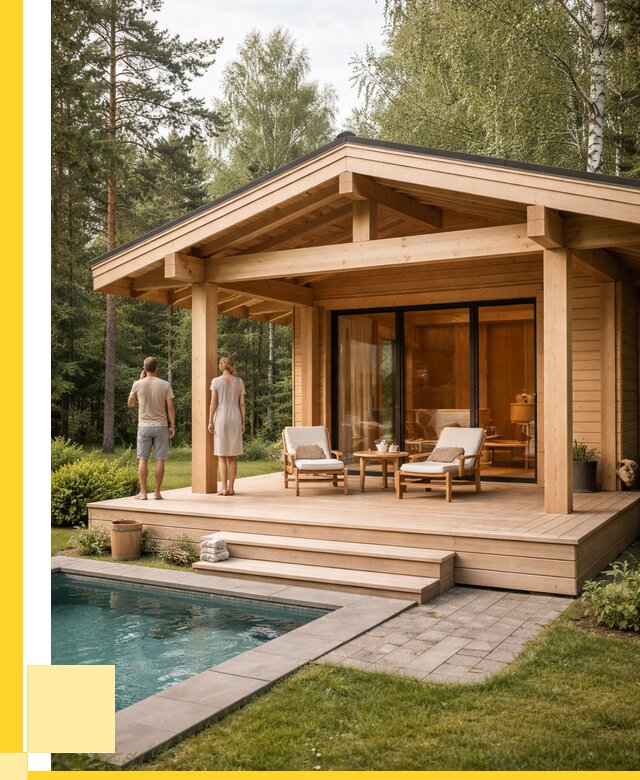 Бани с террасой под ключ в Сургуте от 613320 р. | ЭриданСрг