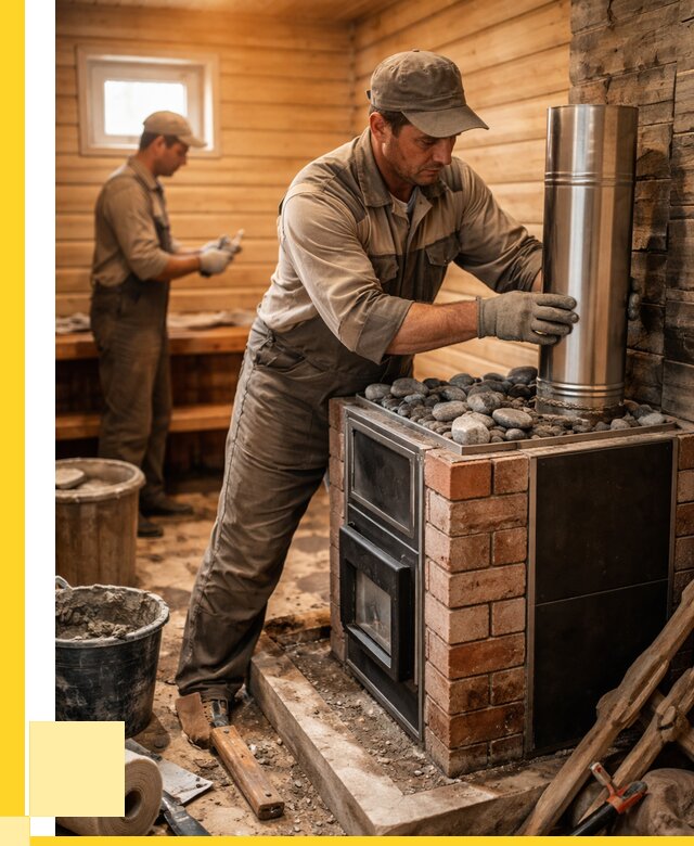 Монтаж печи в бане под ключ в Сургуте от 20444 р. | ЭриданСрг