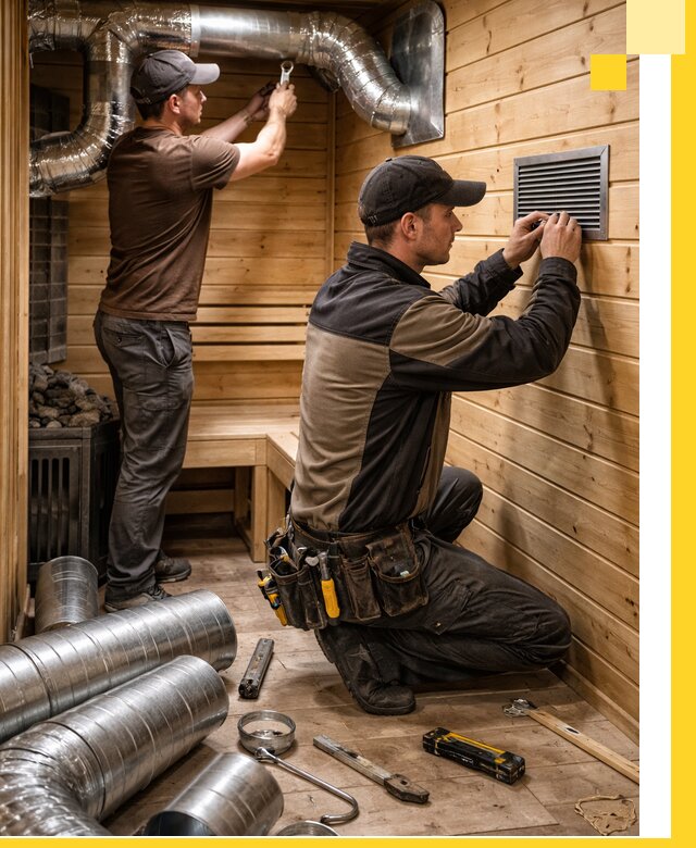 Проектирование и монтаж вентиляции бани в Сургуте под ключ